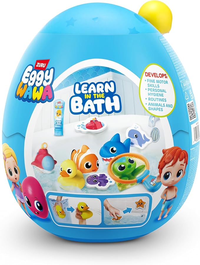 Eggy Wawa Learn in The Bath by ZURU, Pre-K Interactive Baby and Toddler Learning Toy with Music, Education, Learning, Motor Skills
