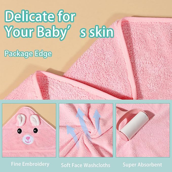 31 * 31 in Baby Bath Towels with Hood,Hooded Towels for Toddlers 1-3, Toddler Girl Boy Robe,Baby Towel, Infant Kids Towels for Newborn Babies,Toallas de Baño para Bebe