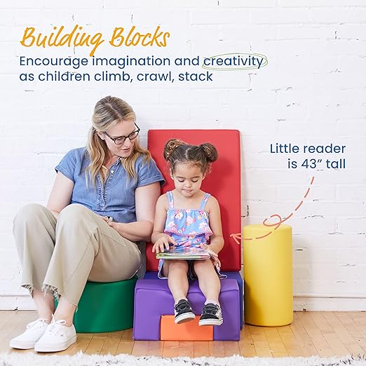 ECR4Kids SoftZone Crawl and Climb Playtime Playset, Building Blocks, Assorted, 6-Piece