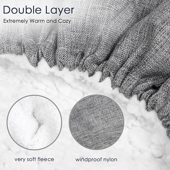 Winter Carseat Cover for Baby Girl Boy, Super Windproof Baby Car Seat Cover Protect Baby from Cold Weather, Plush Fleece Infant Car Seat Cover Canopy, Gray
