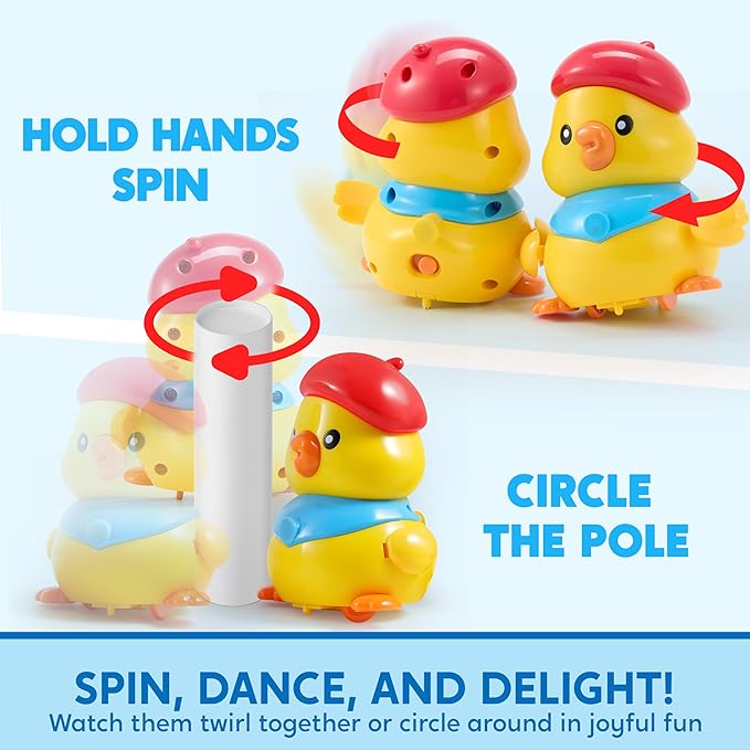 SYNCFUN Musical Duck Toy with 2 Baby Ducks, Crawling Tummy Time Toy with Light & Music, Early Learning Education, Birthday Gift for Boys Girls Aged 6+ Months, Easter Gift