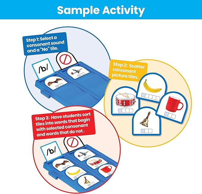 hand2mind Sort that Sound Activity Set, Phonemic Awareness, ESL Teaching Materials, Science of Reading Manipulatives, Letter Sounds for Kindergarten, Speech Therapy Tools, Phonics Flash Cards