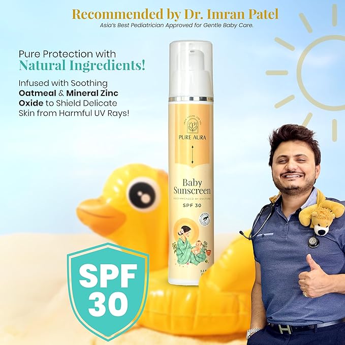 Baby's Sunshine Shield Duo, Ayurvedic Sunscreen SPF 30 and Baby Lotion, Natural Sun Protection for Delicate Skin