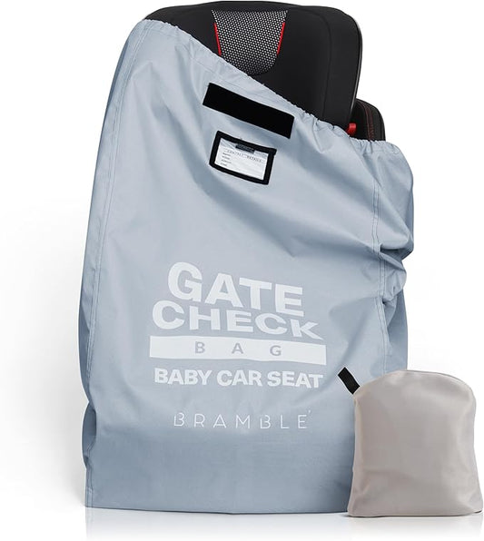 Bramble Infant Car Seat Travel Bag for Airplane - Waterproof Car Seat Cover for Airplane Travel 34" - Booster Seat Travel Bag Carseat Carrier for Airport - Grey