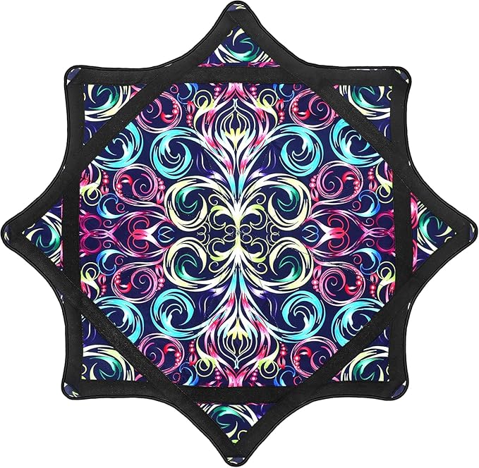 Flowstar Beginner Spinning Cloth: Easy Spin Flow Toy for Rave, Party & Practice - 300g, 24.4 Inch, Double Sided Print for All Skill Levels (Beginner to Pro)(Paisley Pattern)