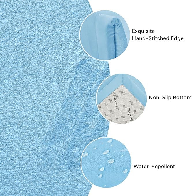 Ultra Soft Baby Play Mat for Floor,1.3" Thick Elasti-Foam 50x50 Playpen Mat for Toddlers Infant kids,Non-Slip Backing Safe for Crawling&Tummy Time,Tatami Style(Light Blue)