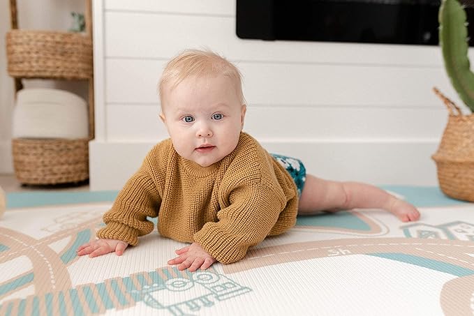 The Shwally PlayMat - Soft Baby Play Mat - Reversible Foam Floor Mat - Waterproof, Wipe-Clean, Durable, Non-Toxic and Hypoallergenic - Large (6.5' X 4.5')