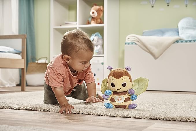 VTech Busy Musical Bee | Interactive & Sensory Cuddly Toy with Lights & Music | Suitable for Ages 3-24 Months | English Version