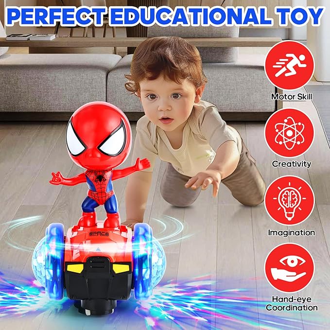 Toys for Boys Age 1 2 3 4 5,Dancing Robot Sensory Toy Car with Colorful Flashing Lights & Music,Interactive Learning Light up Toys for Kids 3-5,Christmas Birthday Gifts for Toddler Boys Girls