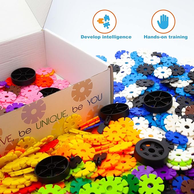PicassoTiles Building Chips Construction Block 800 Pieces Creative Interlocking Disc Block Toy Set STEM Learning Toys for Early Education and Child Brain Development Kids Boys Girls Age 3 and Up PTF80