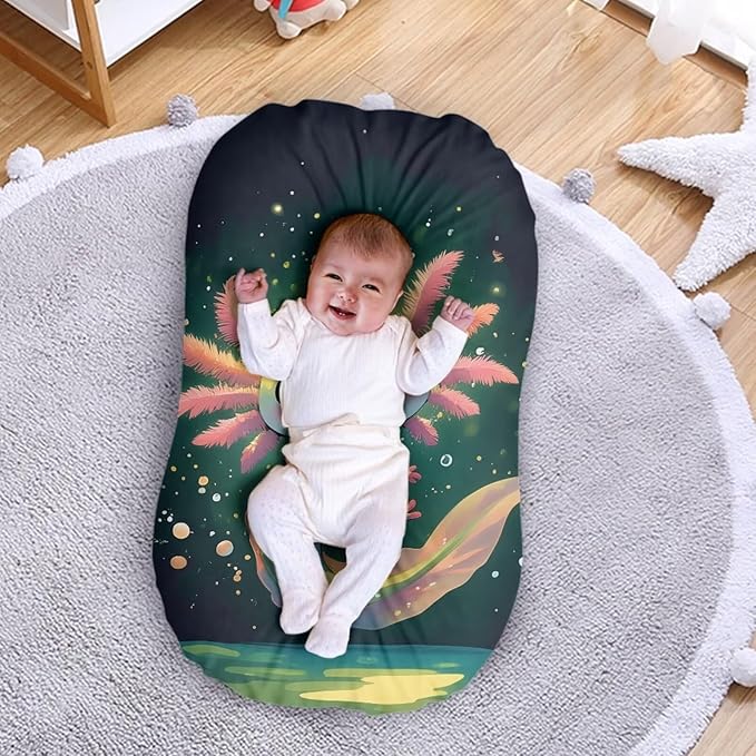 Green Axolotl Snuggle Me Lounger Cover for Baby Boys Girls Newborn Lounger Pillow Covers Soft Breathable Infant Nest Slipcover 31.5'' x 21.3''