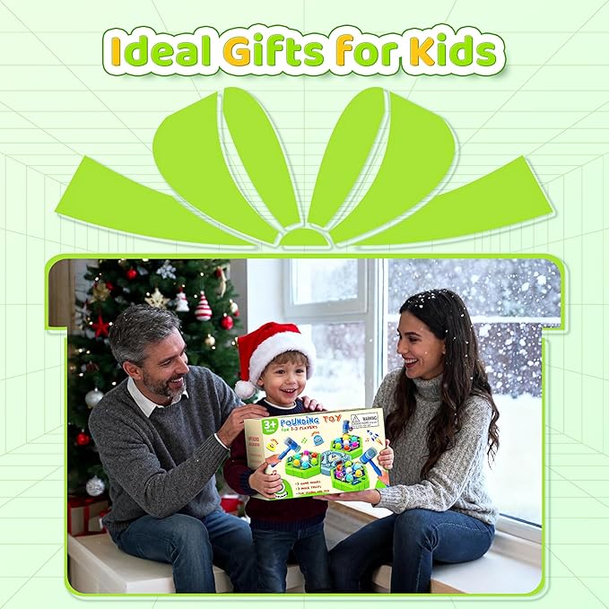 Whack Game Mole for Toddlers, Toys for 3-12 Year Old Boys Girls, Interactive Educational Multiplayer Toys with 3 Modes & 3 Hammers, Sound & Light, Birthday Xmas Gifts for 3 4 5 6 7+ Year Old Boys Girl