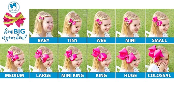 Wee Ones Girls' 3 pc Set Solid Grosgrain Variety Pack on a WeeStay No-Slip Hair Clip, Large, Light Pink, Light Orchid, Millennium Blue