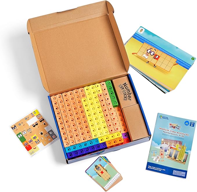Learning Resources MathLink Cubes Numberblocks 21–30 Activity Set, Toys for 3 Year Old Boys and Girls, 20 Activities Related to The TV Series, Sensory Toys for Autism