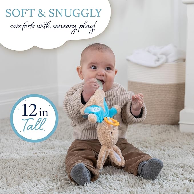 Kids Preferred Beatrix Potter Peter Rabbit Flat Sensory Blanky Interactive Baby Teether Toy with Crinkle Sounds, Soft Textures, Bright Colors, and BPA-Free Materials for Safe and Fun Sensory Play