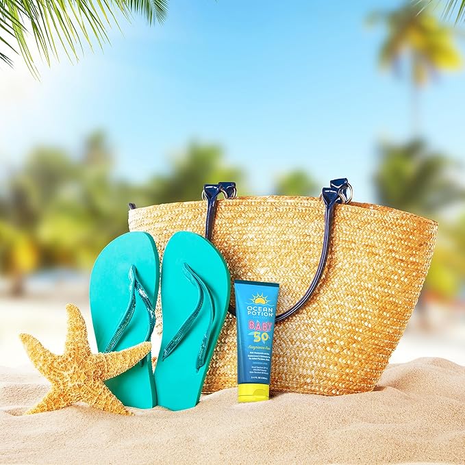 Ocean Potion Baby Sunscreen Lotion SPF 50, Broad Spectrum UVA/UVB Sun Protection, Gentle Non-Greasy Sunscreen Body Lotion with Aloe & Vitamin E, Travel Size Sun Screen 3.4 oz, Unscented