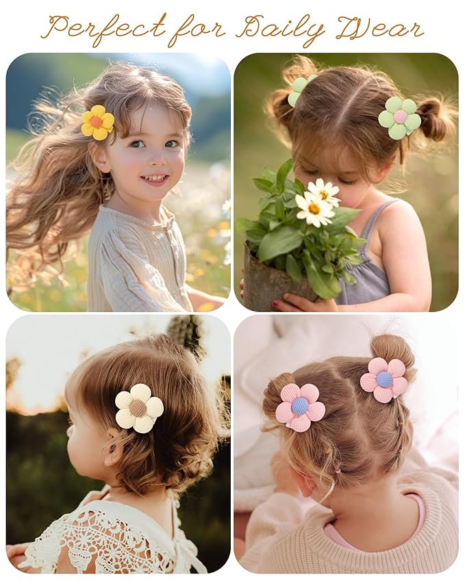 doboi 14 Pcs Flower Hair Clips Non Slip Flower Bows Alligator Clips Hair Accessories for Little Girls Toddlers Teens and Women