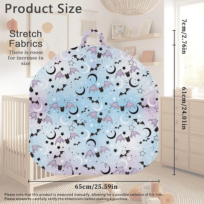 Halloween Bat and Moon Newborn Lounger Cover Removable Soft Comfortable Slipcover for Infant Lounger Pillow Cover Breathable and Washable
