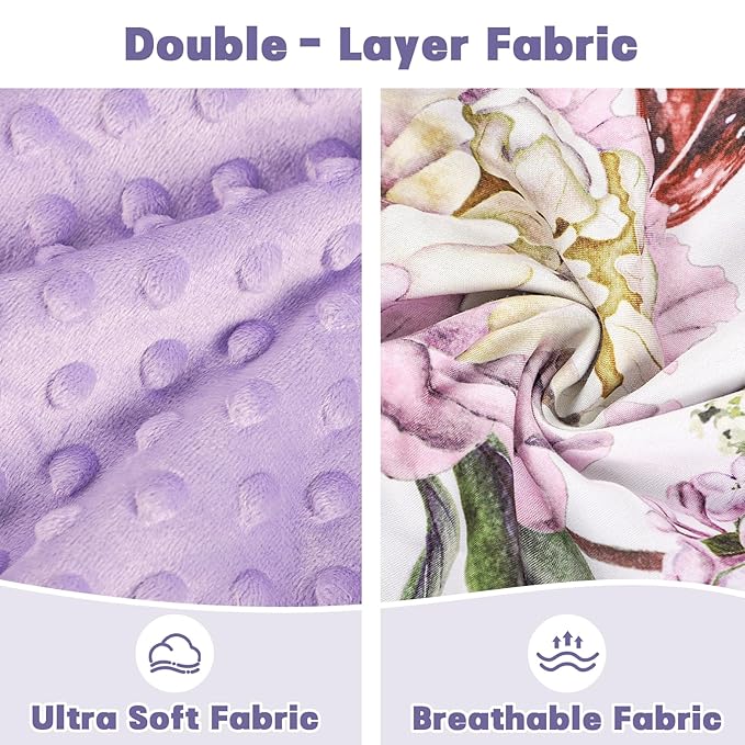 Car Seat Cover Baby, HNHUAMING Infant Car Seat Covers Canopy for Baby Girl Boy, Ultra Soft Newborn Preemie Carseat Insert Cushion for Girls Boys, Fits Car Seat, Stroller, Swing, Bouncer, Purple