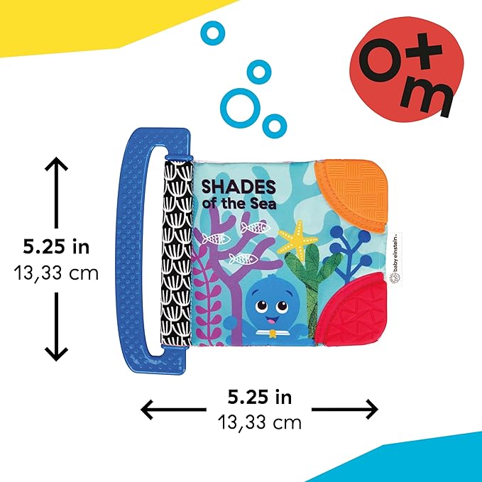 Baby Einstein Ocean Explorers Teether Book, Shades of The Sea, for Sensory Engagement and Soothing, Ages 0 Months and Up
