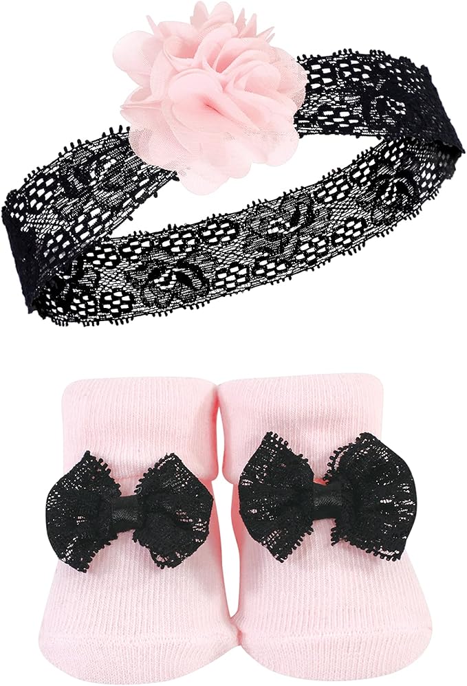 Hudson Baby Girl's Headband and Socks Giftset