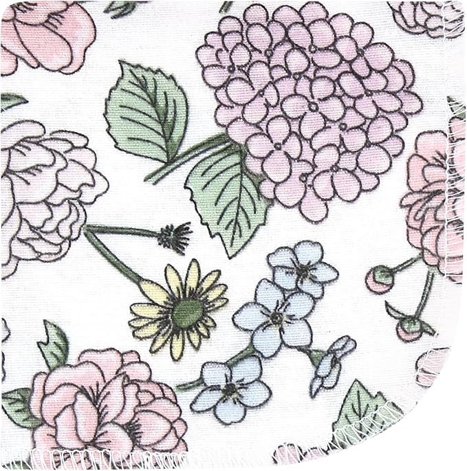Hudson Baby Unisex Baby Flannel Cotton Washcloths, Vintage Blossom 10 Pack, One Size