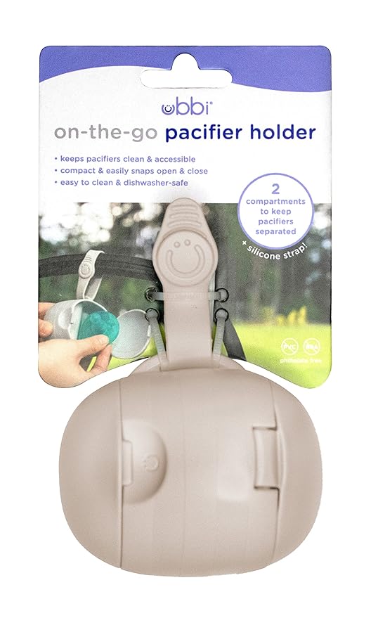 Ubbi Pacifier Holder with 2 Compartments and Silicone Strap, Lavender Scented Diaper Bag Refill Bags, 36 Count