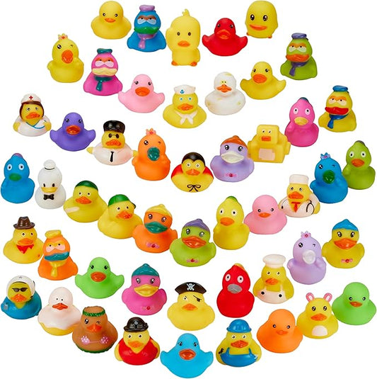 Assorted Rubber Ducks in Bulk Mini Rubber Duckies for Kids Baby Bath Shower Toys Funny Jeep Ducks for Jeep Ducking, Cruise Ship, Birthday Gifts, Summer Beach Pool Activity, 25 Pcs