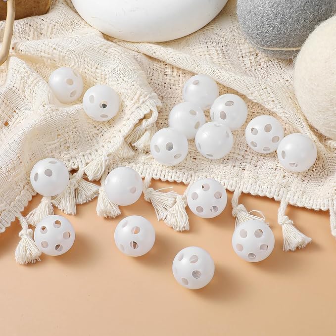 Kifmurase 30 Pcs Rattle Balls Inserts Rattle Toys, Rattles Box Repair Doll Noise Maker Insert Toy for Animal Puppet Doll, Rattles and Plush Rings Baby Pet Toy (24 mm)