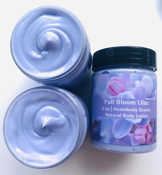 Full Bloom Lilac Body Lotion, Lilac Body Cream, Allergen, Gluten, Sulfate, Phthalate and Cruelty Free, 100% Vegan, Floral Scent, Body Lotion by Homebody Scents (Full Bloom Lilac, 8 oz)