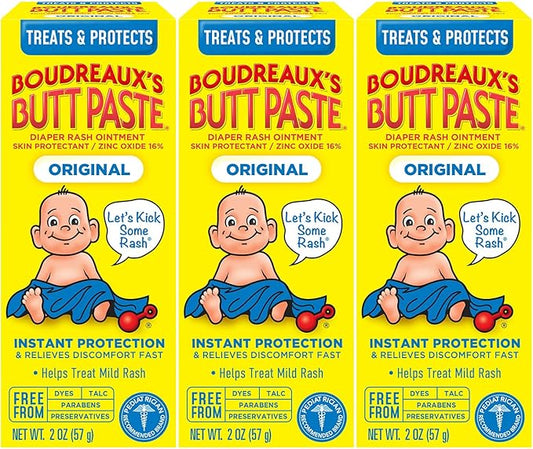 Boudreaux's Butt Paste Original Diaper Rash Cream, 2 Ounce (Pack of 3)