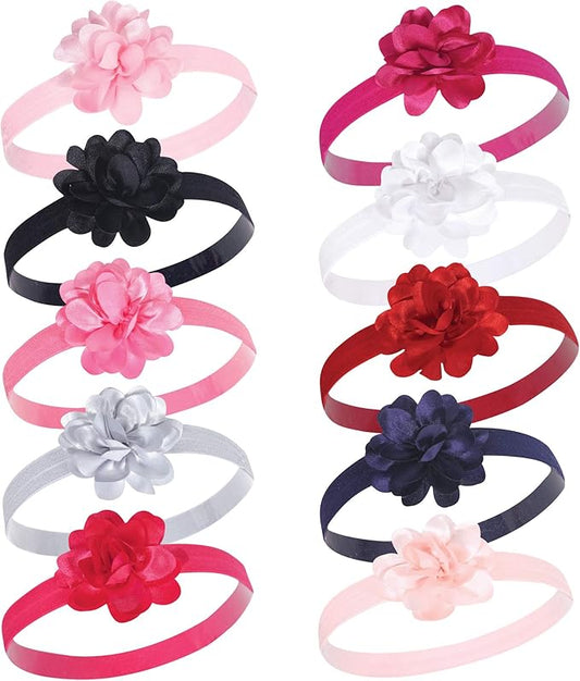 Hudson Baby Cotton and Synthetic Headbands, Size 0-24 Months