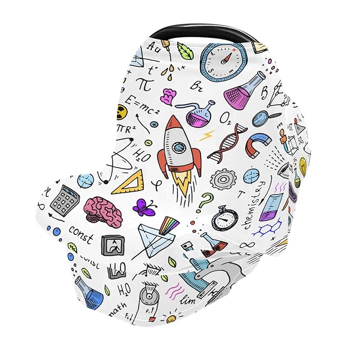 Scientific Formula Physics Math Astronomy Chemistry Science Stretchy Baby Car Seat Cover Infant Canopy Nursing Covers Breastfeeding Cover Breathable Windproof Winter Scarf for Boys Girls