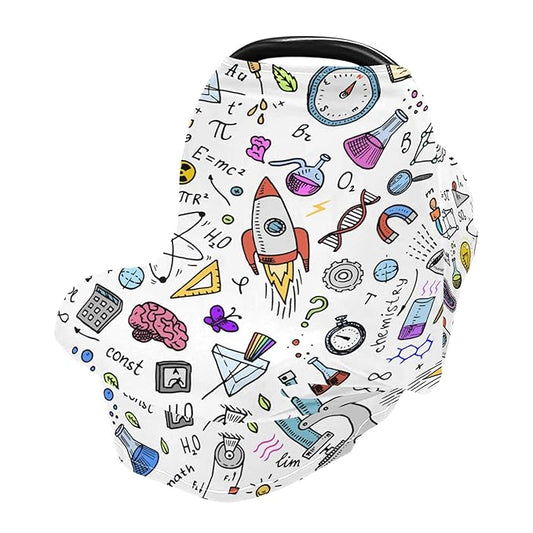 Scientific Formula Physics Math Astronomy Chemistry Science Stretchy Baby Car Seat Cover Infant Canopy Nursing Covers Breastfeeding Cover Breathable Windproof Winter Scarf for Boys Girls