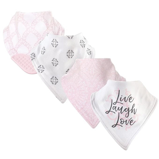 Yoga Sprout Bandana Bib with Teether, 4 Pack, Scroll