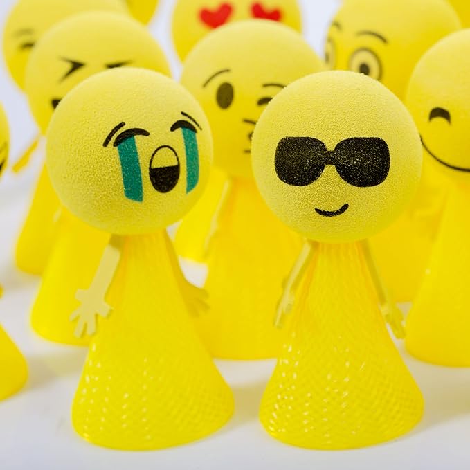PROLOSO Jumping Popper Spring Launchers Bouncy Toy Balls 24 Pcs(Yellow Poppers)