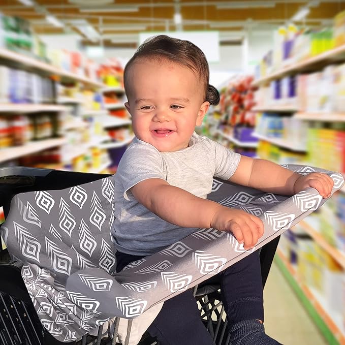 Wendy Bellissimo Multipurpose Shopping Cart and Highchair Cover, Nursing Cover, can be Used as Scarf, Infant Car Seat Cover, Feather Printing