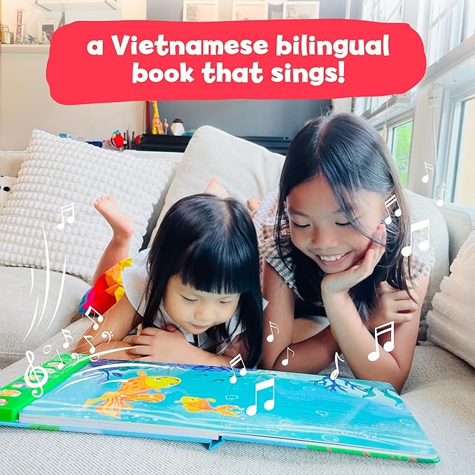 tinywrist AUDIOBOOKS - Bé Sings and Learns Vietnamese – Interactive Bilingual Music Book for Babies, Toddlers & Kids | Vietnamese-English Learning Toy | Northern & Southern Accents