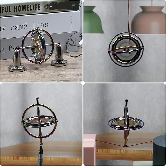 Joytech Precision Gyroscope Kill Time Metal Anti-Gravity Spinner Balance Toy Colorful JA05