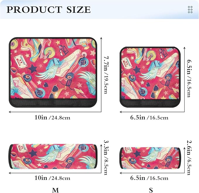CHIFIGNO 2Pcs Playful Cartoon Roller Skates Red Seat Belt Cover Pad Universal Seatbelt Pad Shoulder Pad Auto Interior Accessories for Car Bag