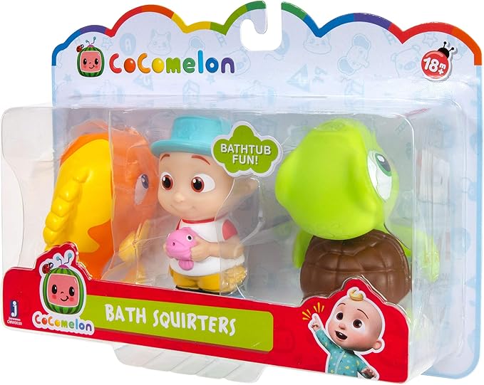 CoComelon CMW0030 Bath Fun Friends JJ, Fish & Turtle Bath Toy for Children from 18 Months