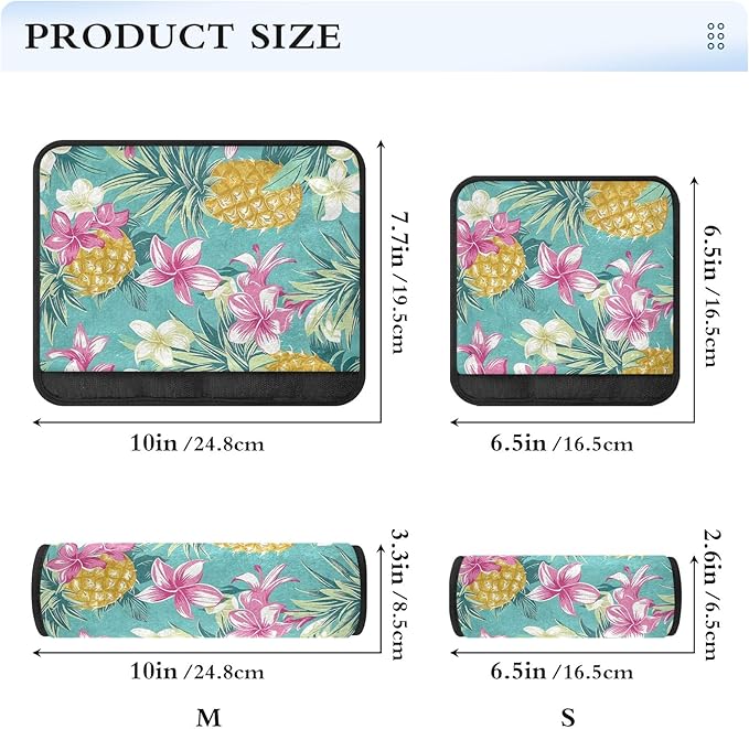 Tropical Flowers and Pineapples Seat Belt Cover 2 Pack Fashion Safety Belt Cushion Car Seat Shoulder Protector for Adults Kids