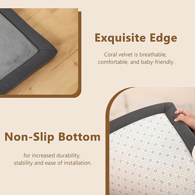 Floisdace Baby Play Mat for Floor, 1.3'' Thick Memory Foam Tummy Time Mat - Super Soft Coral Velvet Nursery Rug with Non-Slip Backing, Crawling Rug for Toddlers/Infants, Yoga & Tatami Use, 59''x79''