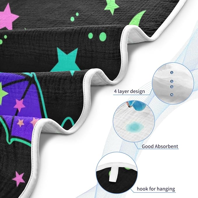 YETTASBIN Halloween Bat Baby Towel, Ultra Soft Absorbent Cotton Baby Hooded Bath Towel for Newborn Baby Boy Girl, Toddler, Infant Registry Gift - 35 x 35 Inch