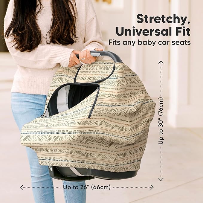 KeaBabies Winter Car Seat Cover Baby, Newborn - Universal Fit Infant Carseat Covers Baby Girl, Boy, Breathable, Lightweight Blanket, Easy to Use Stroller Canopy, Rain, Wind, Sun Shade (Maya)