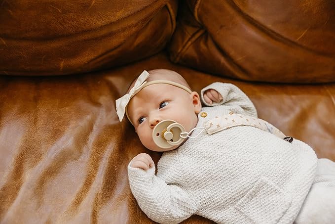 Eden Premium Knit Pacifier Clips 3-Pack: Stainless Steel Holder for Baby Girls and Boys - No More Floor Drops
