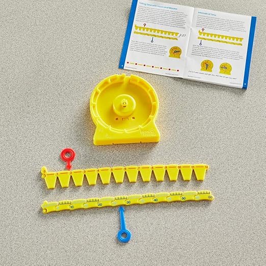 hand2mind NumberLine Clock, Telling Time Teaching Clock, Learn to Tell Time Clock, Analog Classroom Learning Clock, Teaching Time Math Manipulatives, Clocks for Kids Learning to Tell Time (Set of 6)
