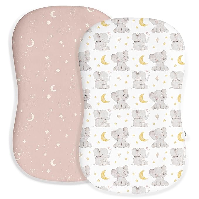 Baby Lounger Cover for Boys and Girls, Soft Breathable Polyester Cover, Fits Most Lounger Pillows, Cute Patterns, Durable and Machine Washable (Elephant Dream, Envelope)