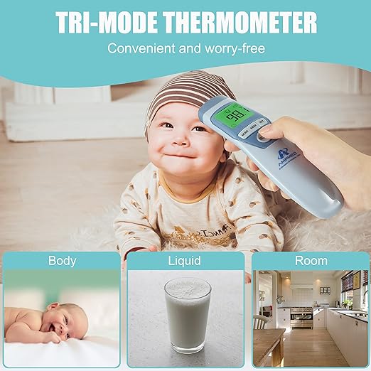 Amplim 2-Pack Hospital & Medical Grade Non Contact Digital Infrared Forehead Thermometer for Babies, Kids, and Adults. FSA HSA Eligible
