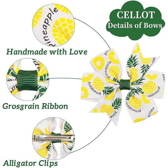 CÉLLOT 40Pcs 3 Inch Boutique Grosgrain Ribbon Pinwheel Hair Bows Alligator Clips For Girls Toddlers Accessories Teens Gifts In Pairs(Fresh Color)